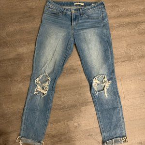 Levi's Distressed Light-washed Jeans